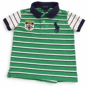 Polo by Ralph Lauren Green Striped Polo Shirt for Kids 3t large pony